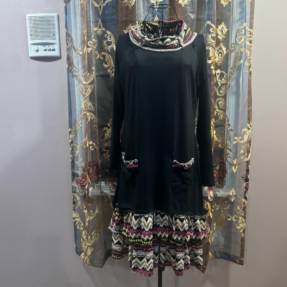 Boho aztec tunic dress ~ L